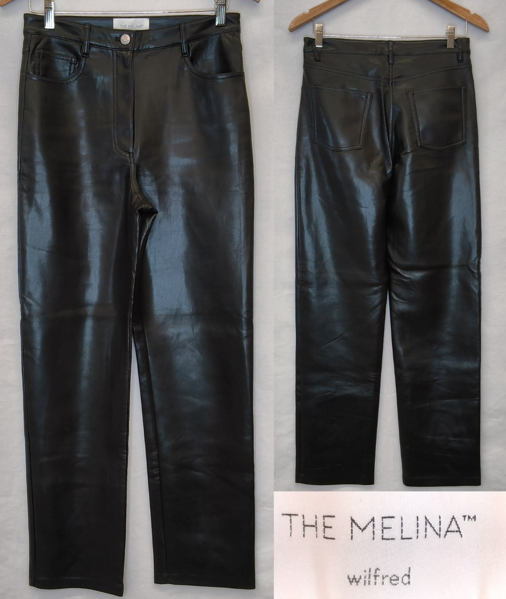 Aritzia Wilfred The Melina Pant Women's 8 High Waisted Black Faux Leather #W5720